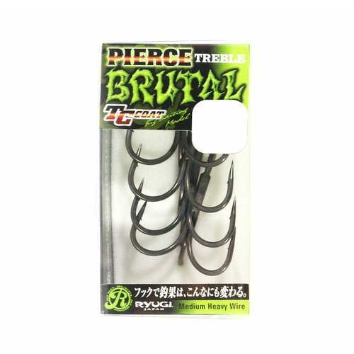 Тройные крючки Ryugi Pierce Treble Brutal TC Coat #1/0 (4шт)