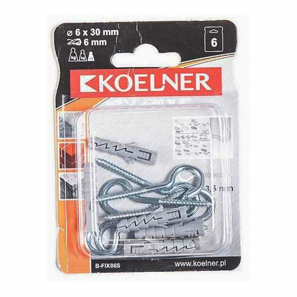 Дюбель + S-крючок D10х50 мм / D6х85 мм 4 шт FIX10S KOELNER (1 ед.)