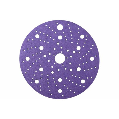 Диск шлифовальный на пленочной основе 328 Purple Zirconia Multi holes Р320, 100 шт, 150 мм, SANDWOX 328.150.320. LC