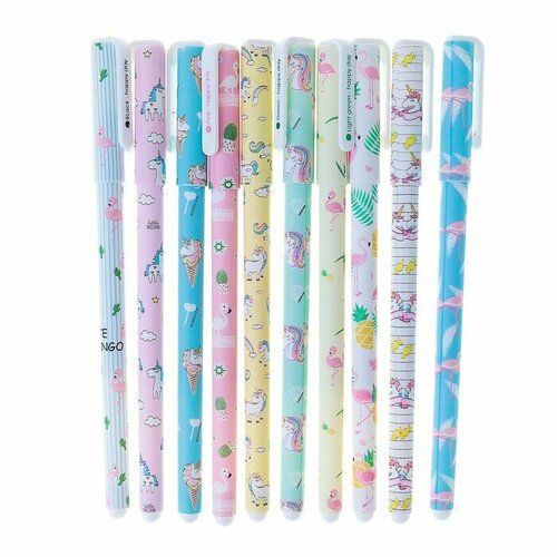 Набор гелевых ручек Тропики 10 цветов в пластиковом пенале 737₽