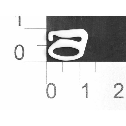 Крючок для бюстгальтера Пластик 809S белый ш.8мм (уп.50 шт.) 
