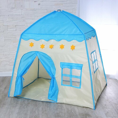 Палатка детская игровая домик голубой
