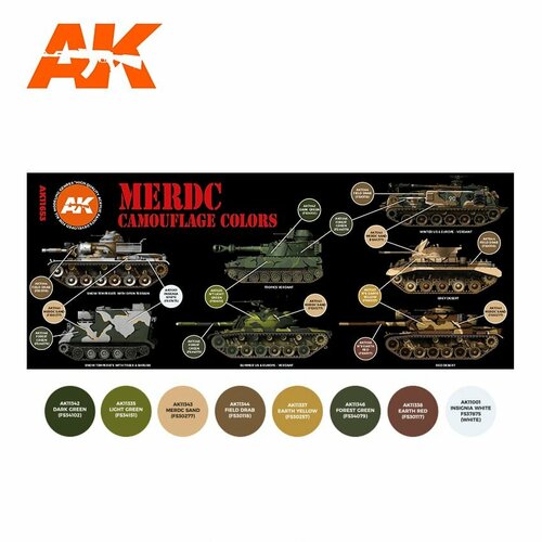 AK11653 Набор красок MERDC CAMOUFLAGE COLORS 3G