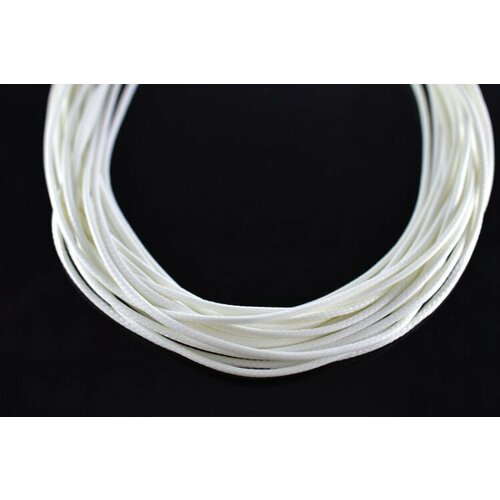 Шнур вощеный толщина 1,5мм, цвет белый, полиэфир, 53-001, 1 метр