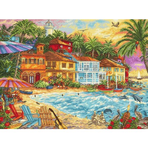 Island Time (Островное время) #926 LetiStitch Набор для вышивания 43 x 32 см Счетный крест