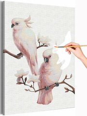 Попугаи на ветке / Птички Раскраска картина по номерам на холсте 40х60