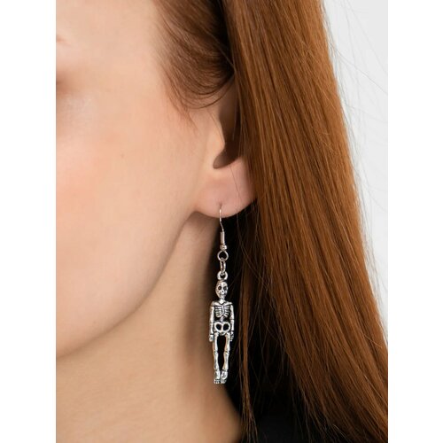 Комплект серег , размер 50 мм, серебряный