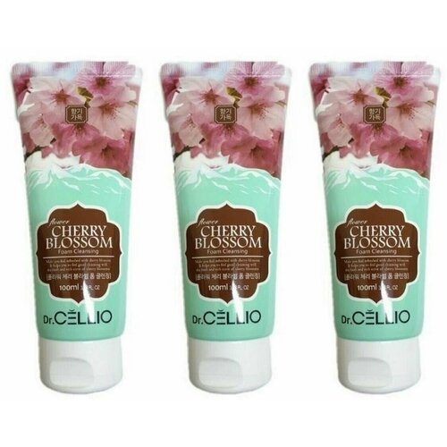 Dr. Cellio Пенка для умывания с экстрактом вишни, G70 Flower Cherry Blossom Foam Cleansing, 100 мл, 3 уп