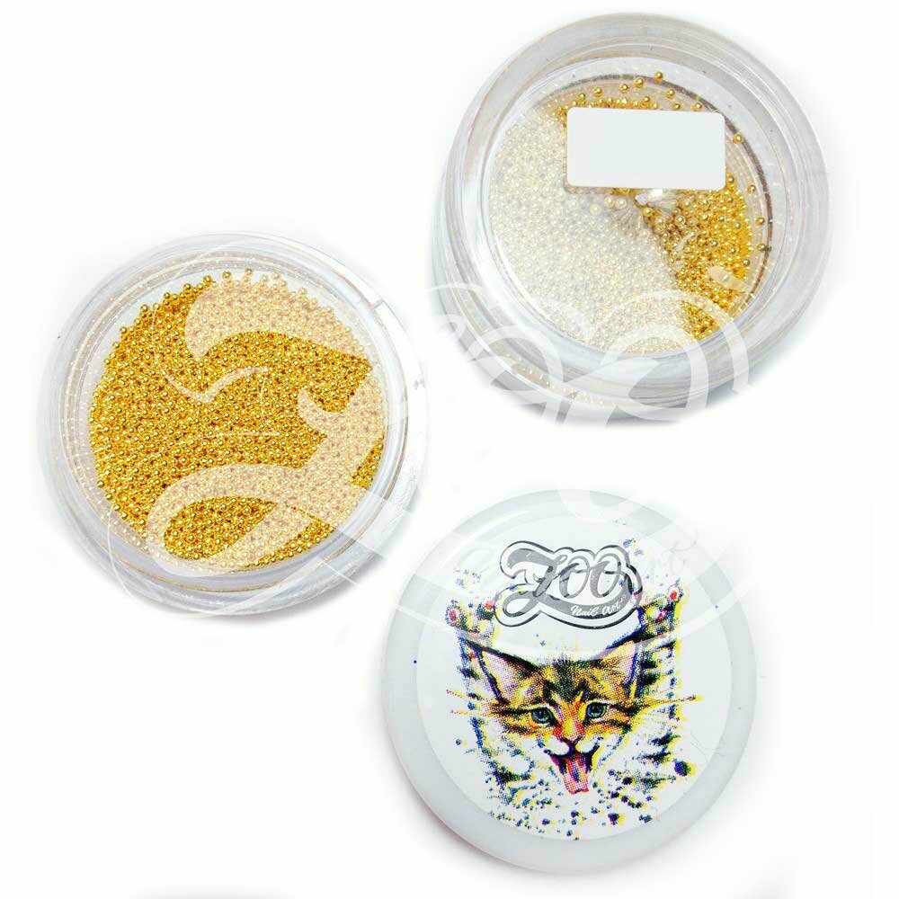 Бульонки металлические Zoo Nail Art (1015 диам. 0.6 мм) золото 10г