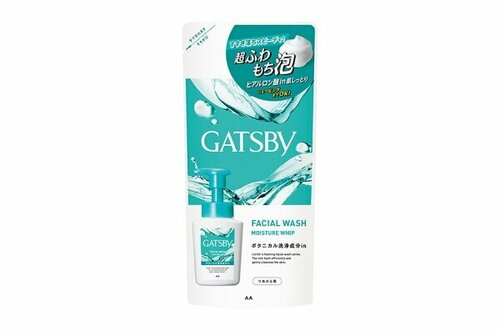 Mandom Gatsby Увлажняющая мужская пенка для умывания и бритья , умывалка жирной и проблемной кожи лица с гиалуроновой кислотой 130 мл. Мягкая упаковка. Япония
