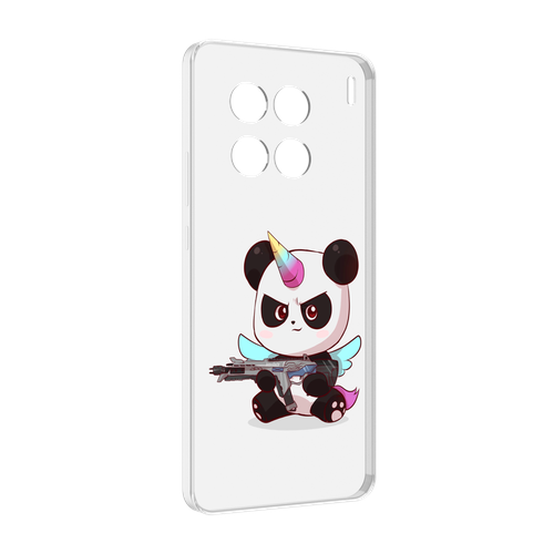 Чехол MyPads панда-единорог детский для Vivo X90 Pro задняя-панель-накладка-бампер