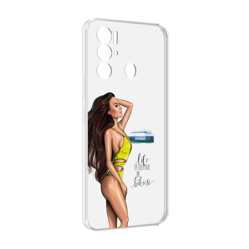 Чехол MyPads Девушка-в-купальнике для Tecno Pova Neo 4G задняя-панель-накладка-бампер
