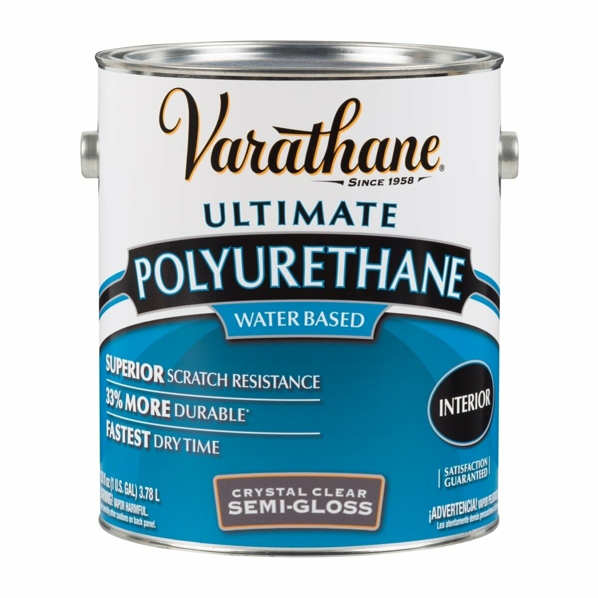 фото Полиуретановый лак на водной основе для внутренних работ Varathane Ultimate Polyurethane Water Based 3,78 л Полуглянцевый 200131