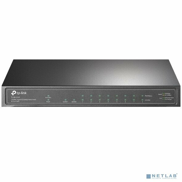 Коммутатор TP-Link TL-SG1210P 10-портовый гигабитный настольный с 8 портами PoE+ SMB