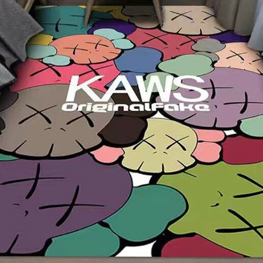 Ковер безворсовый KAWS Companion/Кавс 50х80см. Коврик универсальный, в ванную комнату, в прихожую, противоскользящий07__