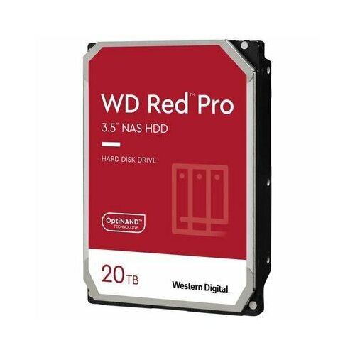 Жесткий диск HDD 20Tb Western Digital SATA-III, 512Mb, 7200rpm RED PRO (WD201KFGX)