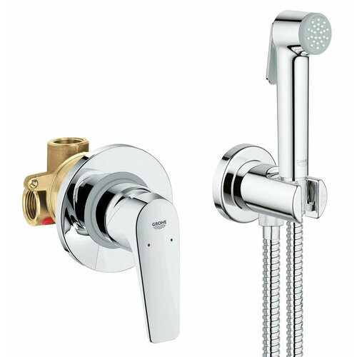 Гигиенический душ Grohe BauFlow с гибким металлическим шлангом, хром душевой шланг grohe relexaflex 1 5 м 45973000