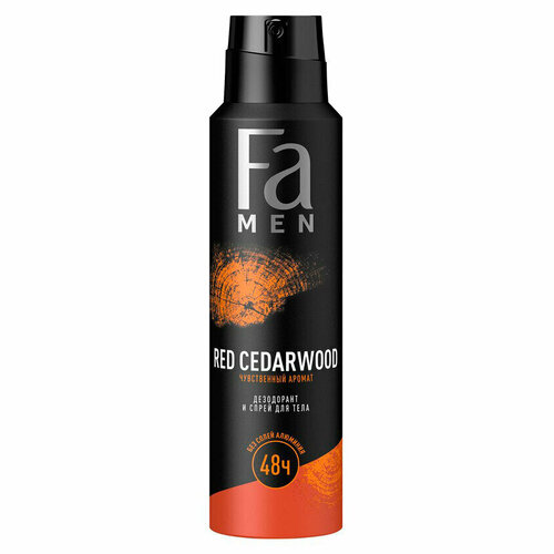 Fa Дезодорант и спрей для тела Men Red Cedarwood, аэрозоль, 150 мл, 4 шт.