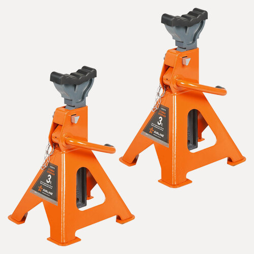 Изображение товара Подставка опорная под автомобиль 3т PRO с зубч. мех, доп. фиксатор, 2 шт. 300мм-444 мм (AIRLINE)