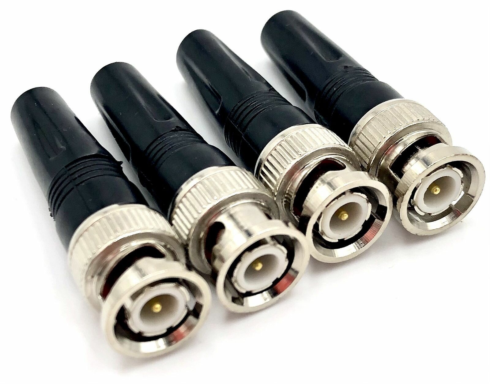 Разъем BNC штекер пластик на кабель под RG-58, RG-59, RG-6 ( 4 штуки)