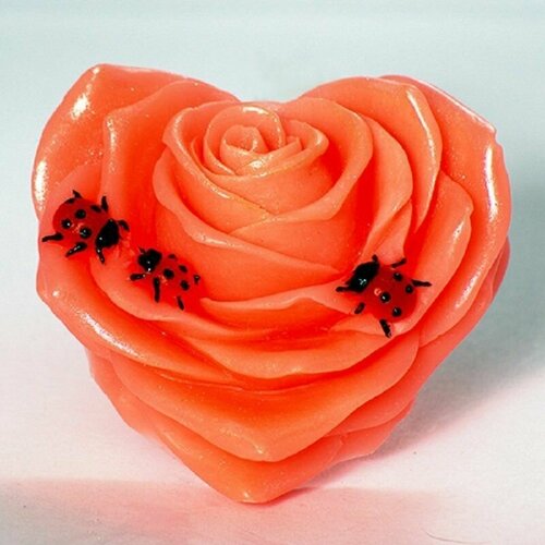 Силиконовая форма для мыла Сердце Роза, для свечей гипса 1шт 7 * 6 * 3,5 см силиконовая форма для свечей роза сердце
