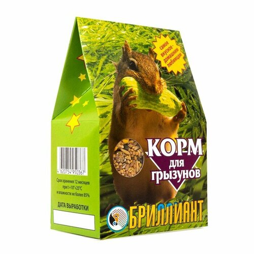 Корм Бриллиант для грызунов, с фруктами, 350 г