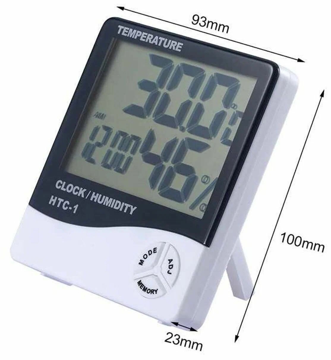 Термометр-гигрометр/ цифровой электронный комнатный /часы, будильник, температура, влажность/ Погодная станция для дома НТС-1 - фотография № 2