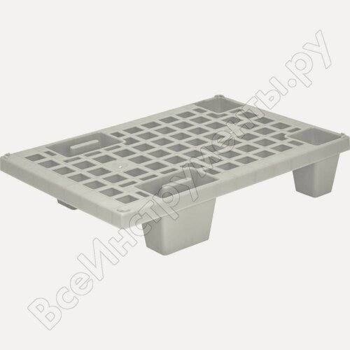 Изображение товара Перфорированный паллет на ножках Тара. ру серый, 600х400х130 мм 15552