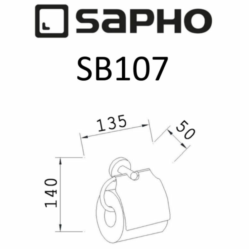 Держатель туалетной бумаги Sapho SAMBA с крышкой, 135x140x50 мм, хром