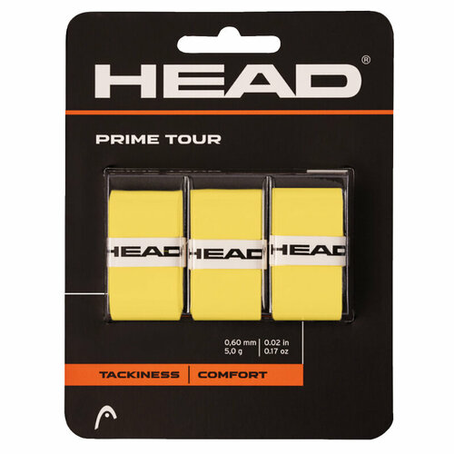 Обмотка для ручки ракетки HEAD Overgrip Prime Tour x3 Yellow 285621-YW обмотка для ручки ракетки head overgrip prime tour x3 white