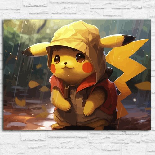 Картина по номерам на холсте аниме покемоны (Пикачу, Pikachu) - 12628 Г 30x40