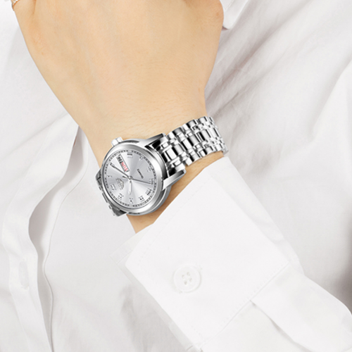 Наручные часы LIGE женские водонепроницаемые с браслетом из стали LIGE, серебряный