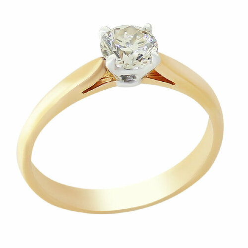 Кольцо помолвочное Галерея Эксклюзива красное золото, 585 проба, бриллиант, размер 17, золотой, красный