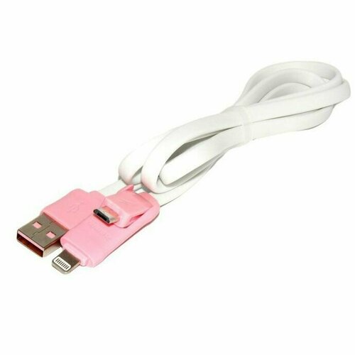 Универсальный кабель Lightning + Micro USB 2 в 1, Remax International RC-27t Data Cable, розовый кабель зарядки и синхронизации данных usb remax rc 152i colorful light для lightning 2 4а длина 1 0м серый 6972174152073