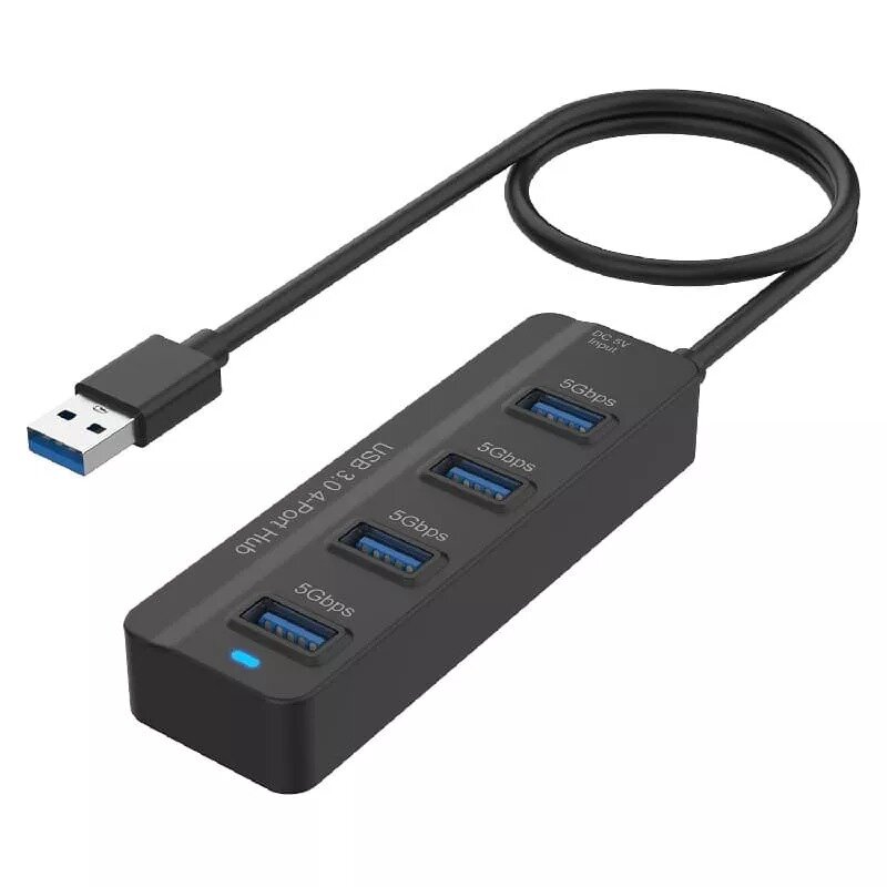 Разветвитель адаптер переходник USB HUB Хаб Onten OTN-2305 4 порта черный 1м