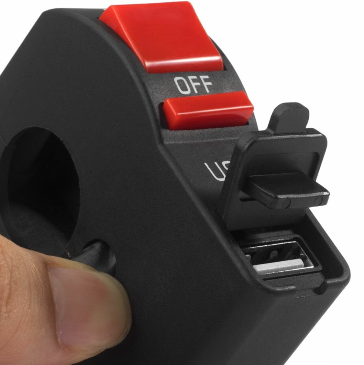 Переключатель кнопка с USB-зарядным устройством на руль мотоцикла для снегохода, скутера, на руле , управление фарами — фото 6