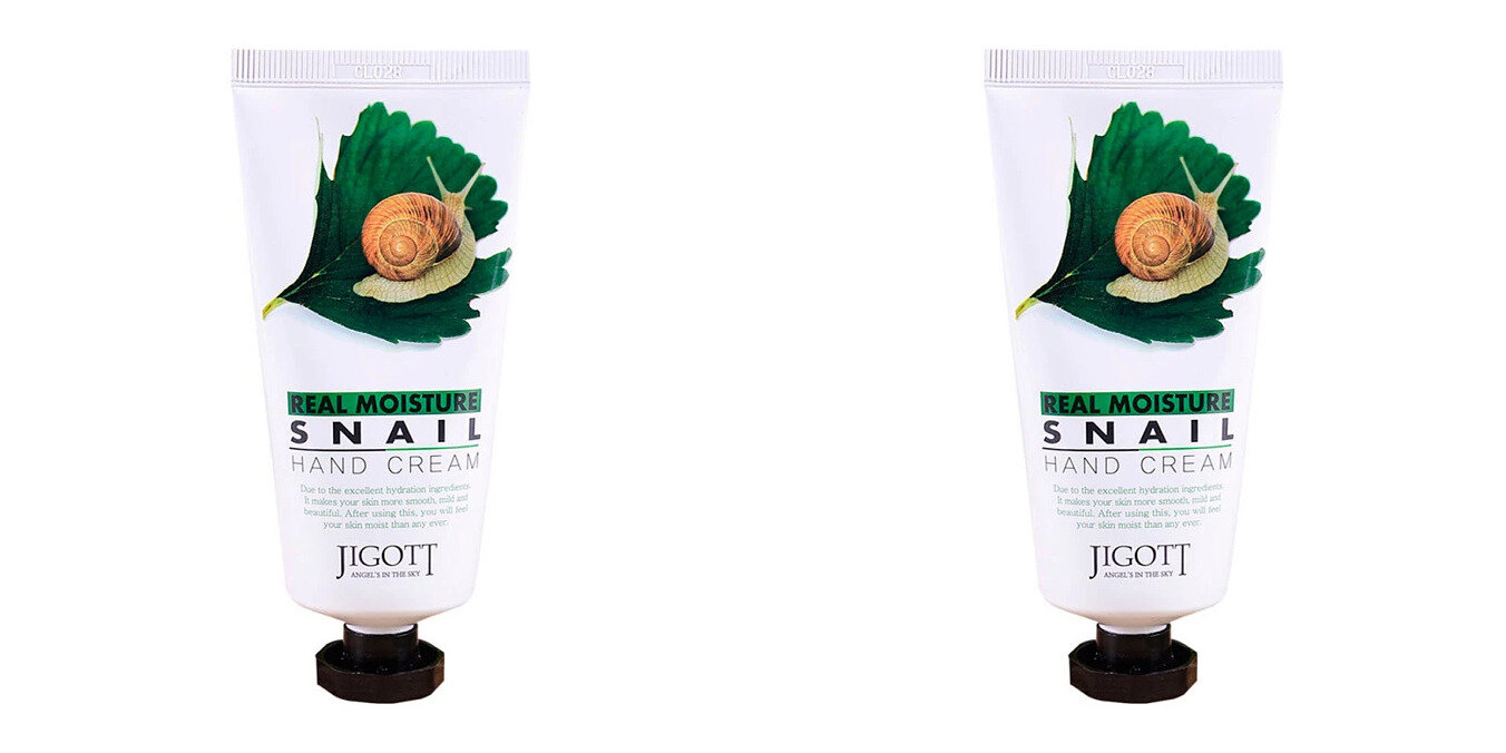 Увлажняющий крем для рук с муцином улитки Jigott, Real Moisture Snail Hand Cream, 100 мл, 2 штуки