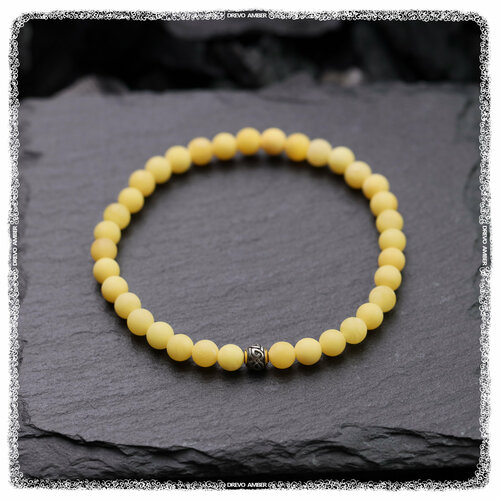 Браслет-нить DREVO Неотполированный браслет из натурального янтаря 3,14 гр., серебро, 925 проба, золочение, янтарь, длина 16.5 см.