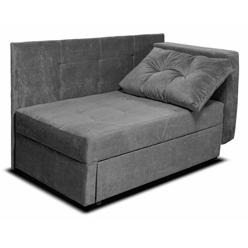 Кушетка Корфу велюр серая правая
