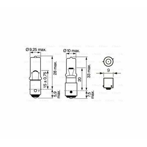 Лампа H6W 12V 6W ECO Bosch, 1987302809