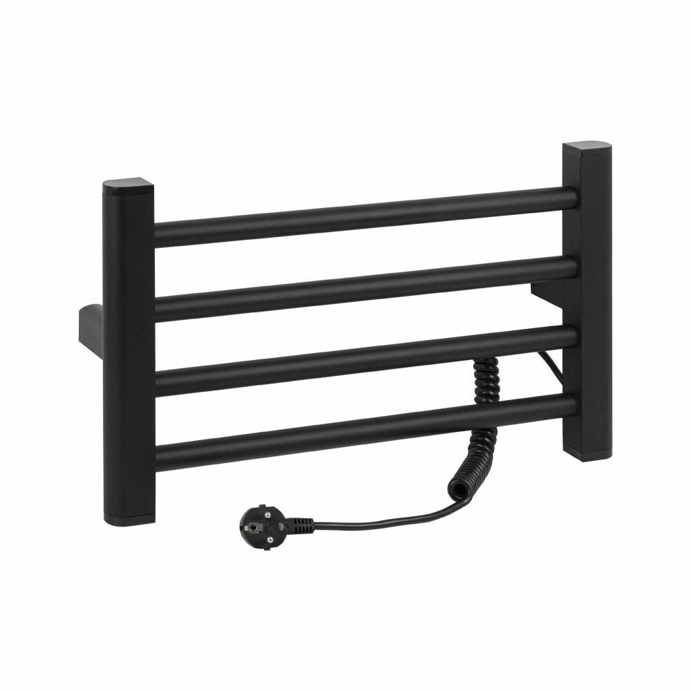 фото BRIMIX - Полотенцесушитель электрический, чёрный, лесенка, 300х500х85 мм, на 4 перекладины, 68W, 220-230 В, 50-60 Гц, из алюминия