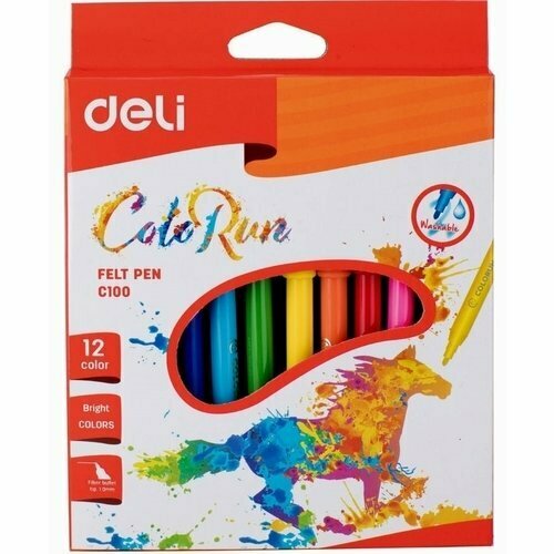 Фломастеры смываемые ColoRun, 12 цветов