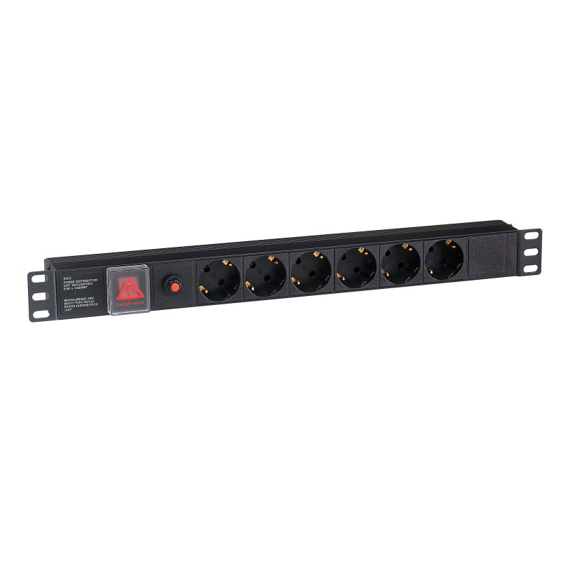 Блок силовых розеток Exegate ServerPro PDU-19H605 Al-6S-C14-SW-O — фото 4