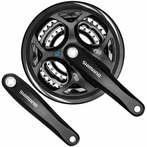 фото Система shimano altus, m311, 175мм, квадрат, 48/38/28t, защита, черный