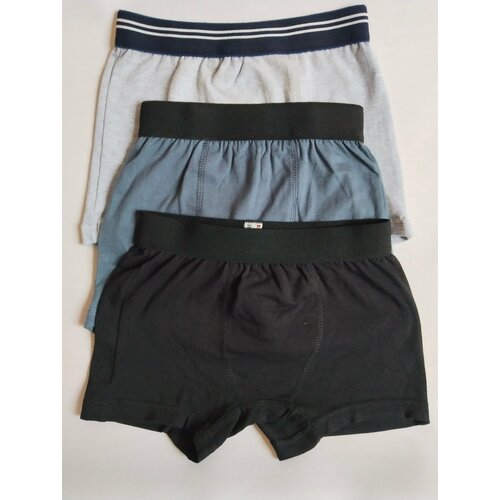 фото Трусы fox tex, 3 шт., размер 116, серый, черный