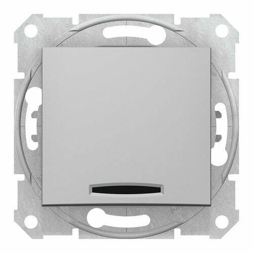 фото Schneider Electric Sedna Алюминий Переключатель 1-клавишный с подсветкой SDN1500160