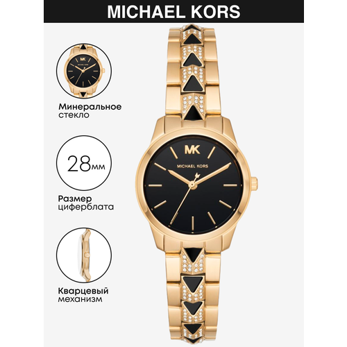фото Наручные часы michael kors runway, золотой, черный