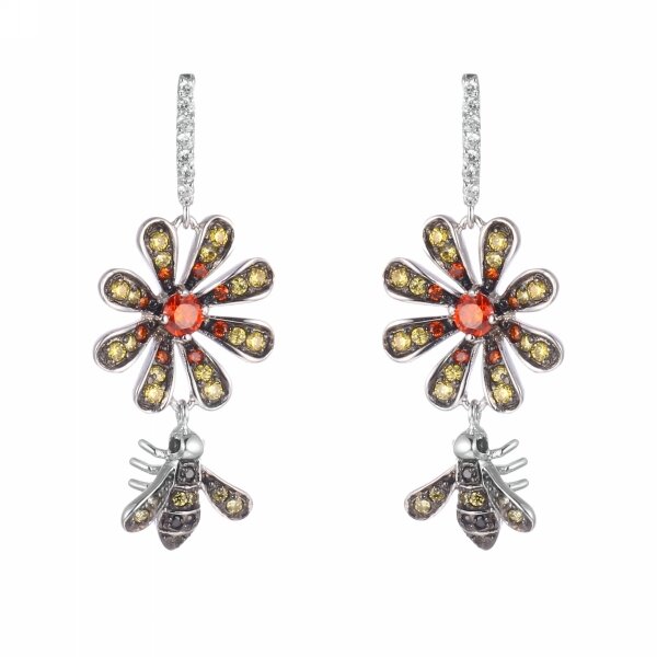 Серьги ELEMENT47, серебро, 925 проба, фианит