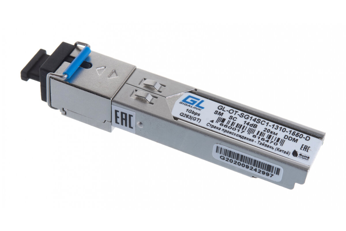 SFP трансивер GIGALINK GL-OT-SG14SC1-1310-1550-D