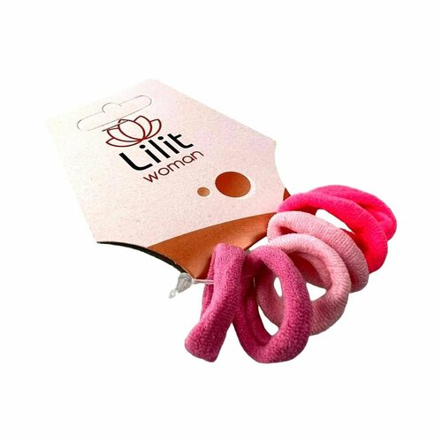 Резинка для волос Lilit Woman мини, 6 шт, розовый микс